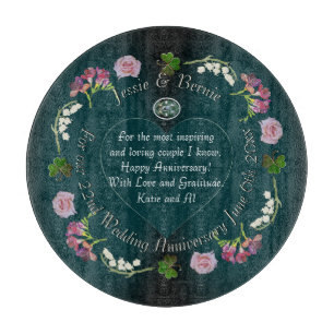 Custom Event Floral Heart Cutting Board