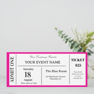 Custom Event Ticket, Concert Fake Ticket, School I Invitation