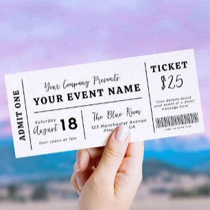 Custom Event Ticket, Concert Fake Ticket, School Invitation