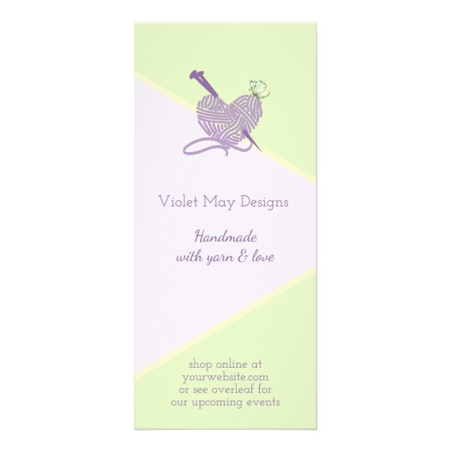 Custom Events Handmade with Love Pastel Yarn Craft Rack Card (Front)