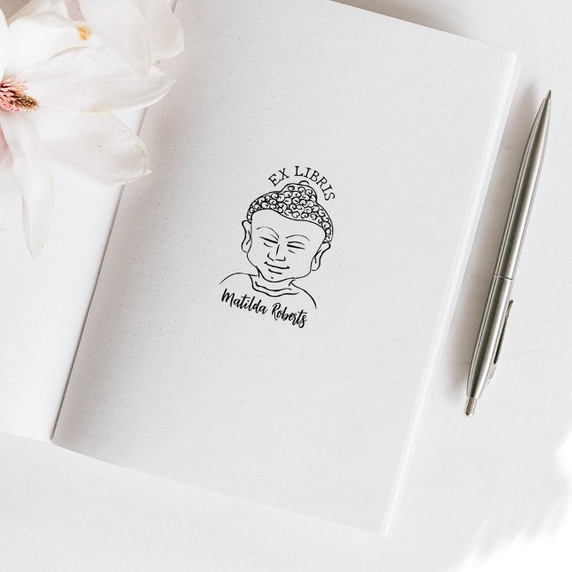 Custom Ex Libris, Buddha Book   Rubber Stamp (Creator Uploaded)