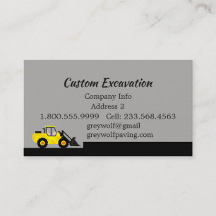 Custom Excavation Digging Custom Business Card
