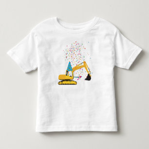 Custom Excavator Construction Truck Birthday Party Toddler T-Shirt