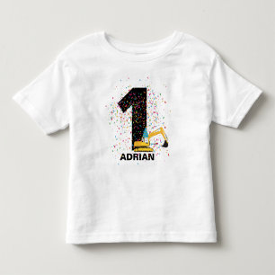 Custom Excavator Construction Truck Birthday Party Toddler T-Shirt