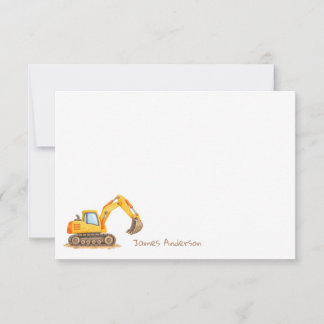 Custom Excavator Note Card