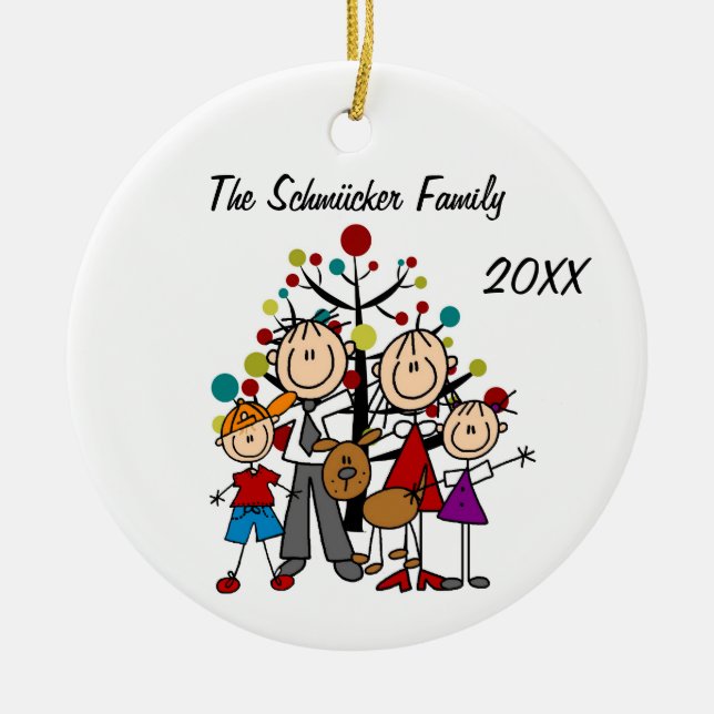 Custom Expectant Couple With Dog Ornament (Front)