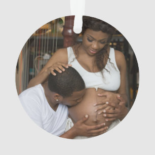 Custom Expecting Pregnant Photo Holiday Ornament