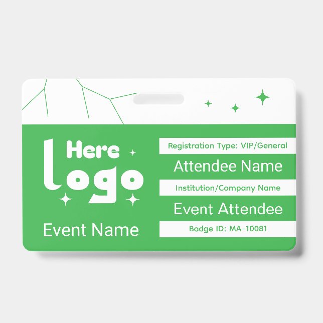 Custom Expo Event Attendee Type ID Badge (Front)
