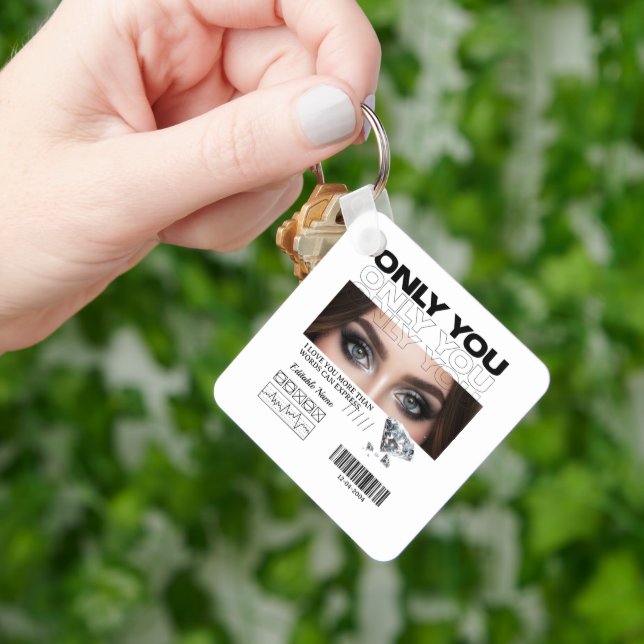 Custom Eyes Image, text | Personalized  Key Ring (Hand)