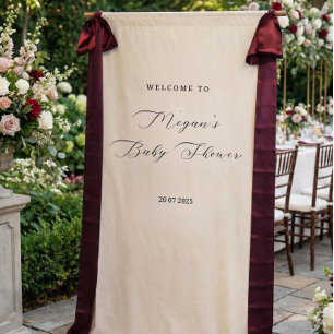 Custom Fabric Baby Shower Sign • Modern Linen