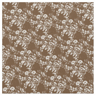 Custom Fabric-Chocolate Brown & White Floral Fabric