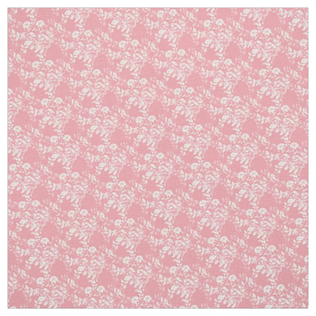 Custom Fabric-Pink & White Floral Fabric (Swatch)