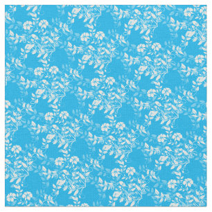 Custom Fabric-Turquoise & White Floral Fabric