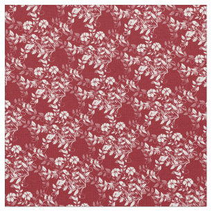 Custom Fabric-Wine & White Floral Fabric
