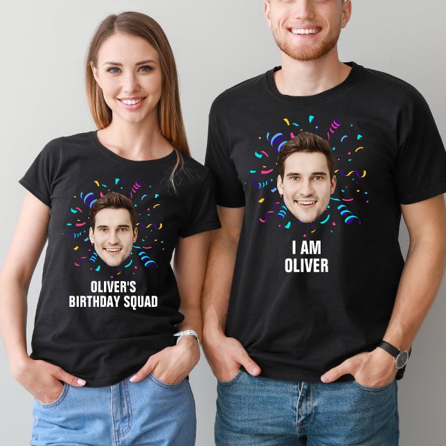 Custom Face 30th 40th 50th 60th 70 Birthday Squad T-Shirt (Creator Uploaded)