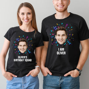 Custom Face 30th 40th 50th 60th 70 Birthday Squad T-Shirt