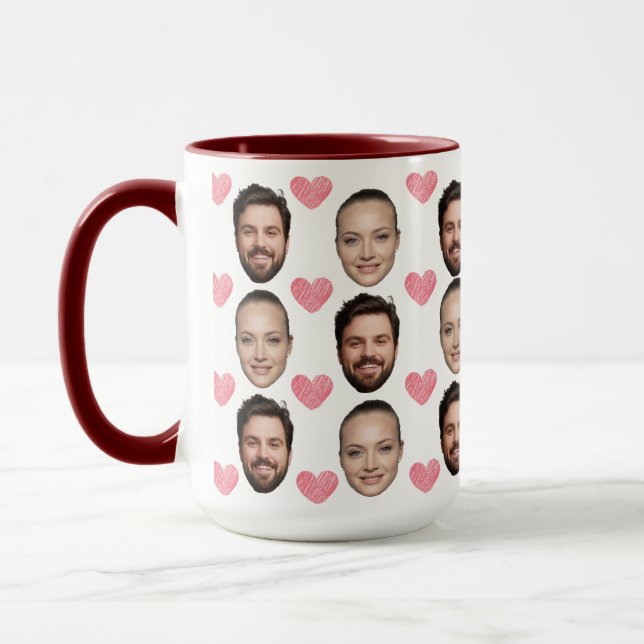 Custom Face Anniversary Gift for Husband Boyfriend Mug (Left)