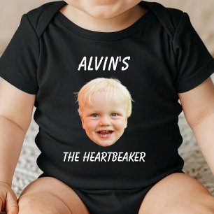 Custom Face Baby Girl Boy Birthday Party Newborn Bodysuit