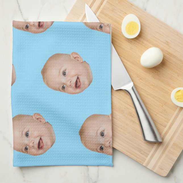Custom Face Baking Gift Personalised Grandma’s Tea Towel (Quarter Fold)