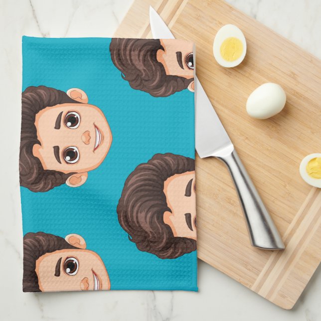 Custom Face Baking Gift Personalized Grandma’s Tea Towel (Quarter Fold)