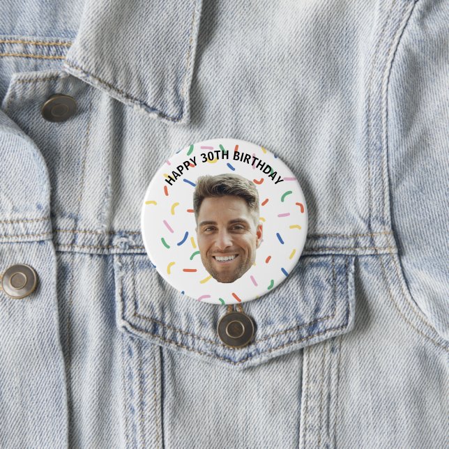 Custom Face Birthday Button (In Situ)