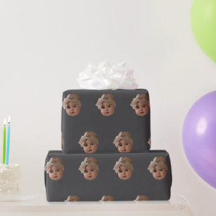 Custom Face Birthday Party Custom Baby Photo Gifts Wrapping Paper