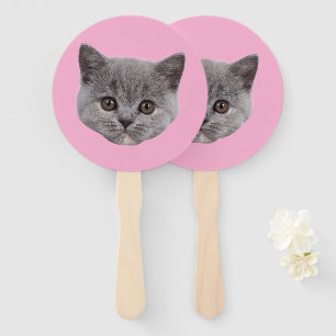 Custom Face Cat Cutout Bachelorette Party Birthday Hand Fan