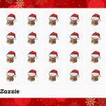 Custom Face Cat Santa Hat Photo Christmas   Square Sticker<br><div class="desc">Custom Face Cat Santa Hat Photo Christmas Sticker</div>