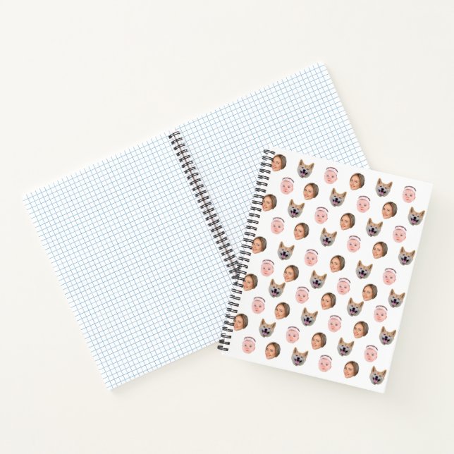 Custom Face, Custom Photo, Family Gift Notebook (Inside)