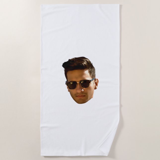 Custom Face Cutout Bachelorette Party Birthday Beach Towel (Front)