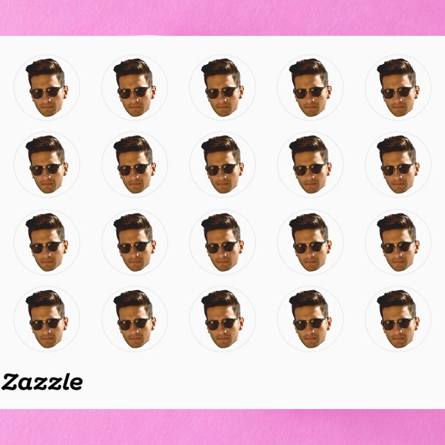 Custom Face Cutout Bachelorette Party Birthday Classic Round Sticker (Creator Uploaded)