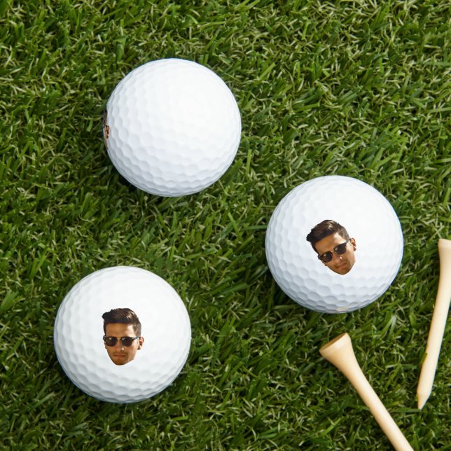 Custom Face Cutout Bachelorette Party Birthday Golf Balls (Insitu Grass)