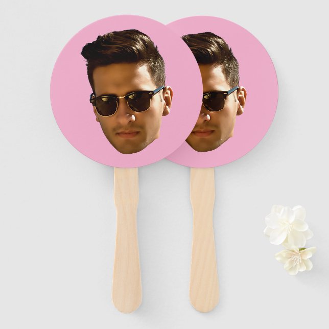 Custom Face Cutout Bachelorette Party Birthday Hand Fan (Front and Back)
