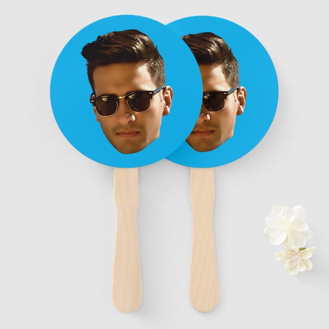 Custom Face Cutout Bachelorette Party Birthday Hand Fan (Front and Back)
