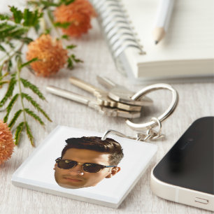 Custom Face Cutout Bachelorette Party Birthday Key Ring