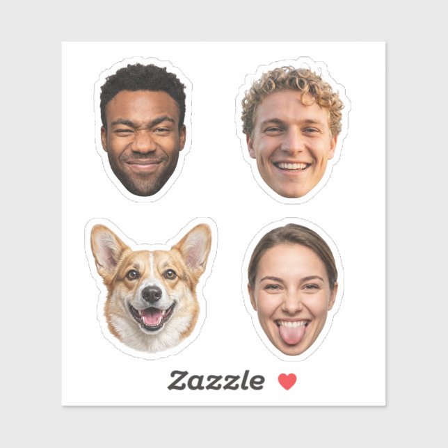 Custom Face Cutout Party Favours Sticker (Sheet)