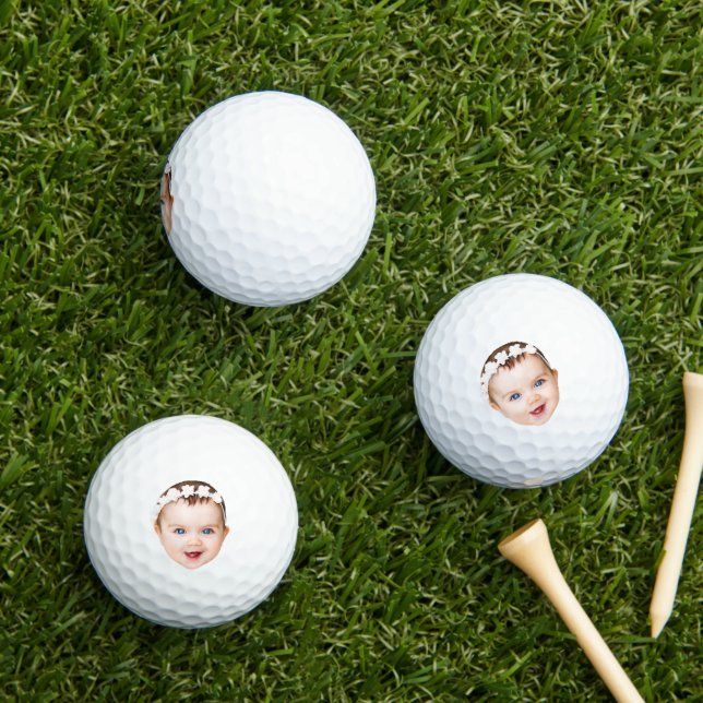 Custom Face, Gift Dad, New Dad Personalised  Golf Balls (Insitu Grass)
