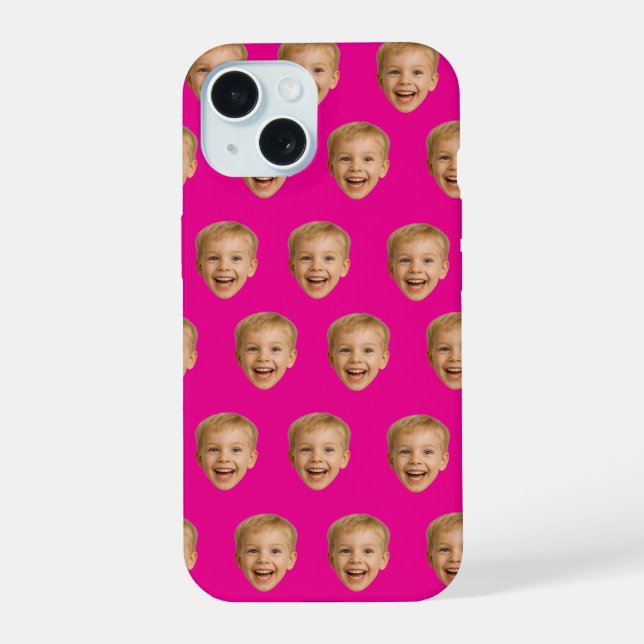 Custom Face Gift, Personalised Face Photo, Family iPhone 15 Case (Back)