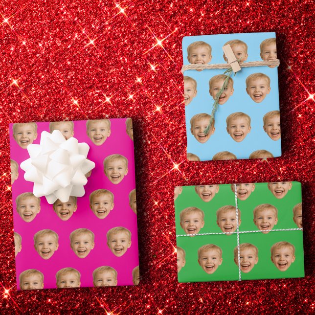 Custom Face Gift, Personalised Face Photo, Family Wrapping Paper Sheet (Creator Uploaded)
