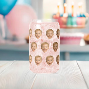 Custom Face Gift, Personalized Face Photo, Family Can Glass