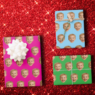 Custom Face Gift, Personalized Face Photo, Family Wrapping Paper Sheet
