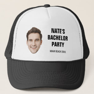 Custom Face Groom Groomsmans Bachelor Party Favour Trucker Hat