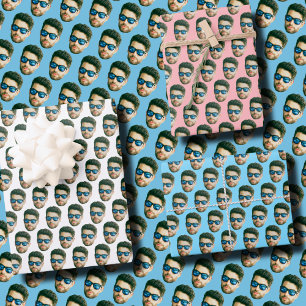Custom Face Head  Wedding Bridal Shower Party Face Wrapping Paper Sheet