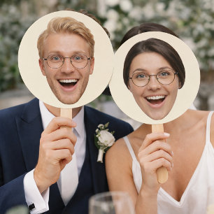 Custom Face Him or Her Game Paddles Hand Fan