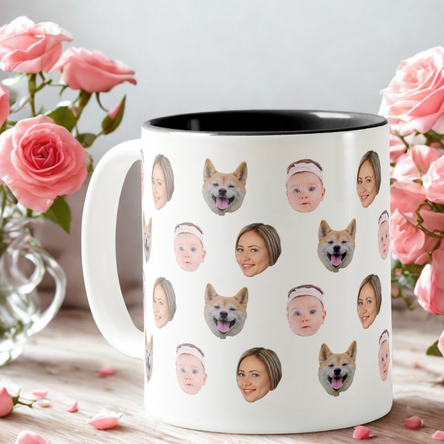 Custom Face Mug, Custom Photo mug, Family Gift  Two-Tone Coffee Mug (Creator Uploaded)