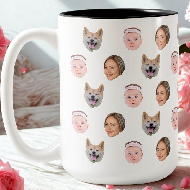 Custom Face Mug, Custom Photo mug, Family Gift  Two-Tone Coffee Mug (Creator Uploaded)
