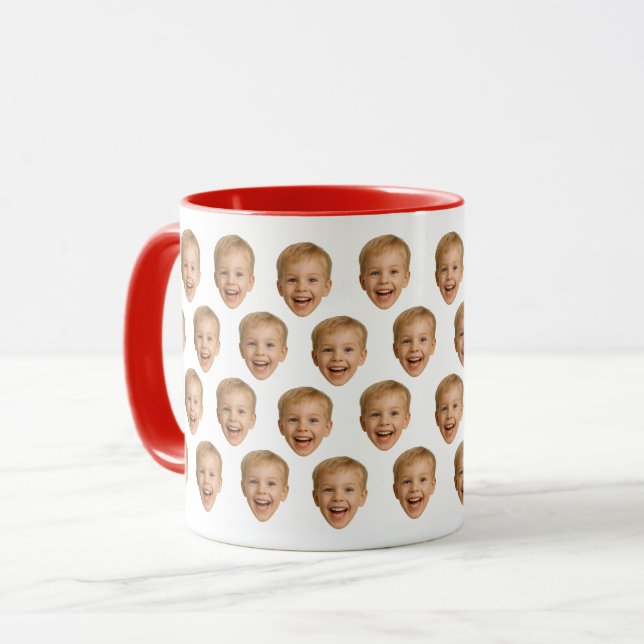 Custom Face Mug, Personalised Face Photo, Family Mug (Front Left)