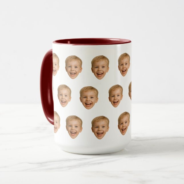 Custom Face Mug, Personalised Face Photo, Family Mug (Front Left)