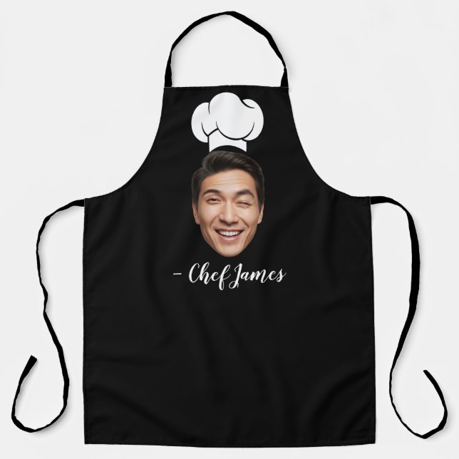Custom Face & Name Funny Chef Apron Gift (Front)