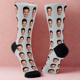 Custom Face Pattern Socks, Add Any Photo Face Socks